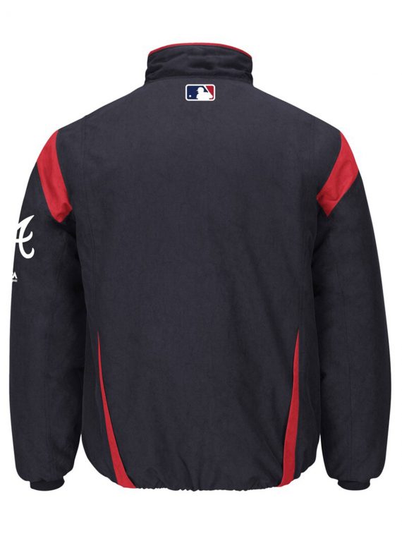 Atlanta Braves Majestic Navy On-Field Therma Base Thermal Full-Zip Jacket