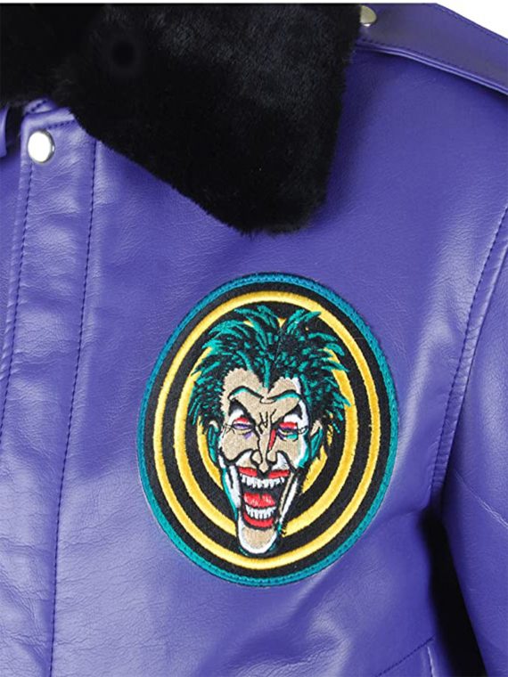 Batman Henchman Joker Goon Purple Bomber Fur Jacket