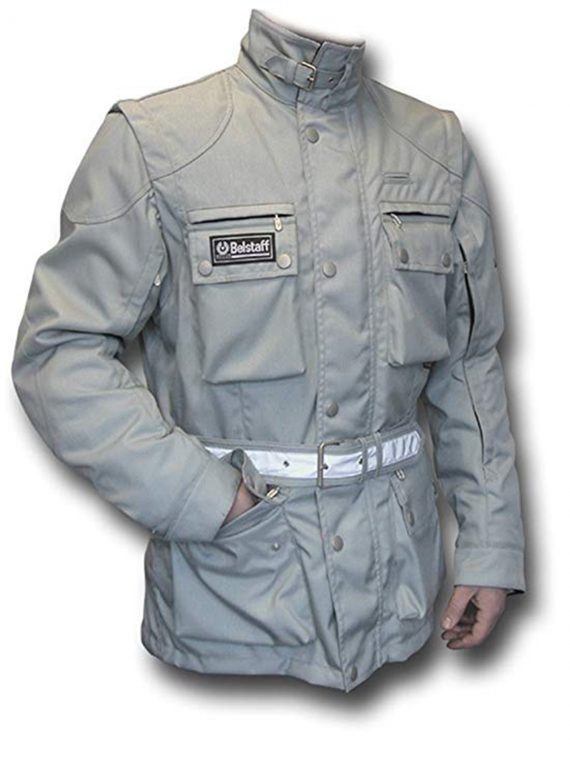 Belstaff Long Way Down Motorcycle Silver Jacket