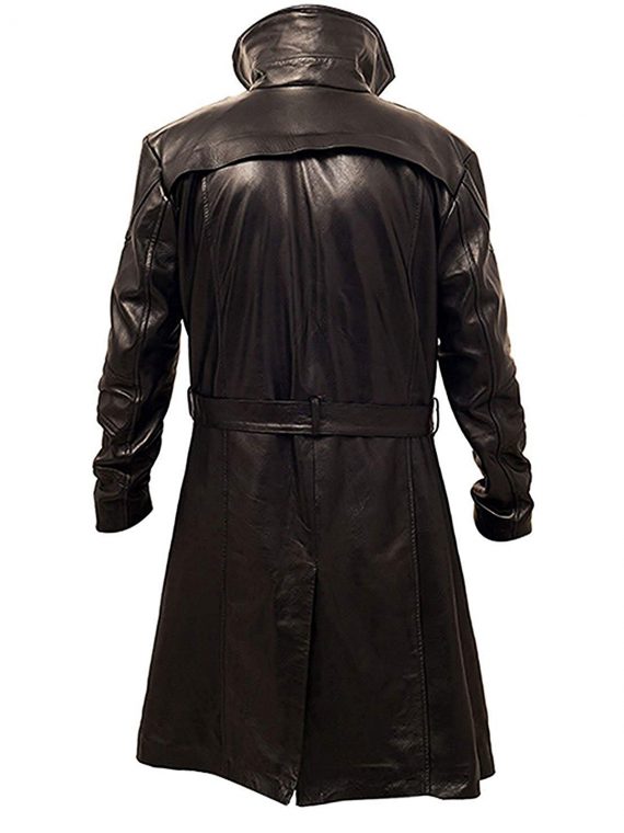 Blade Runner 2049 Ryan Gosling (Officer K) Fur Lapel Collar Trench Leather Coat - Image 3