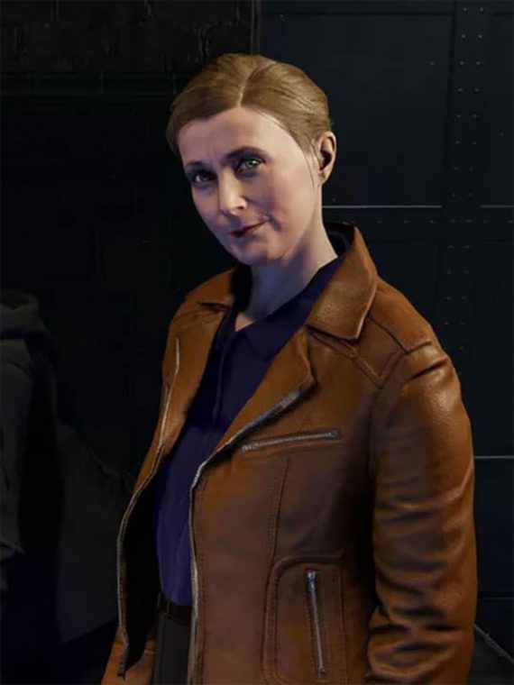 Blood & Truth Anne Marks Brown Leather Jacket