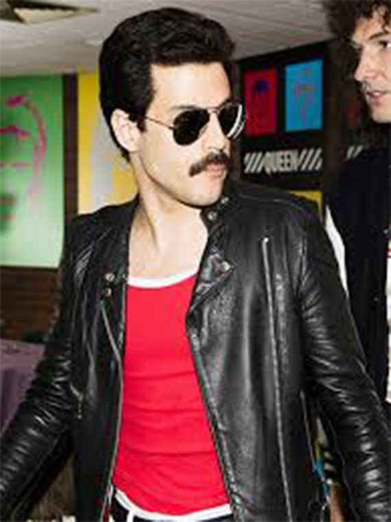 Bohemian Rhapsody Rami Malek Black Leather Jacket