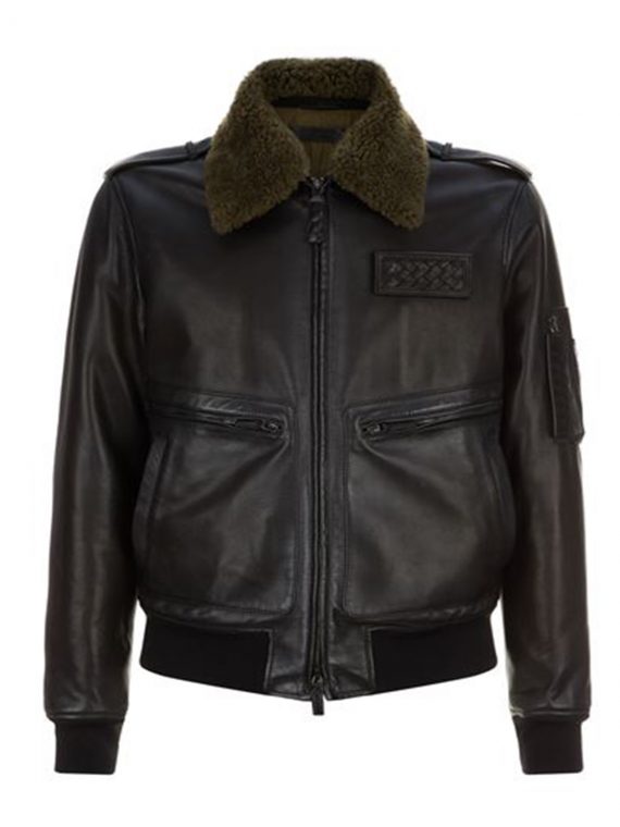 Bottega Veneta Aviator Leather Jacket