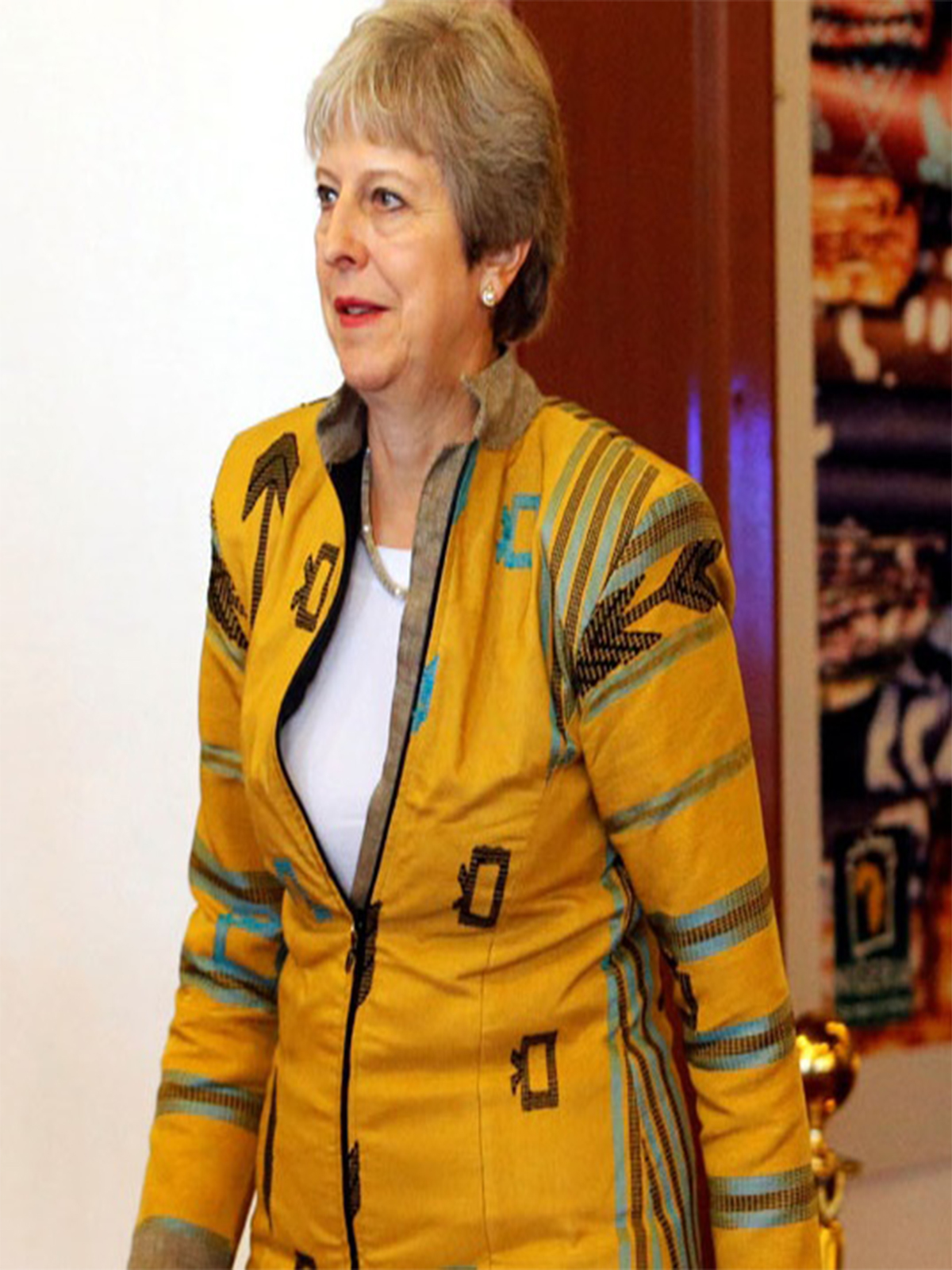 British Prime Minister Theresa May Brexit Yellow Jacket