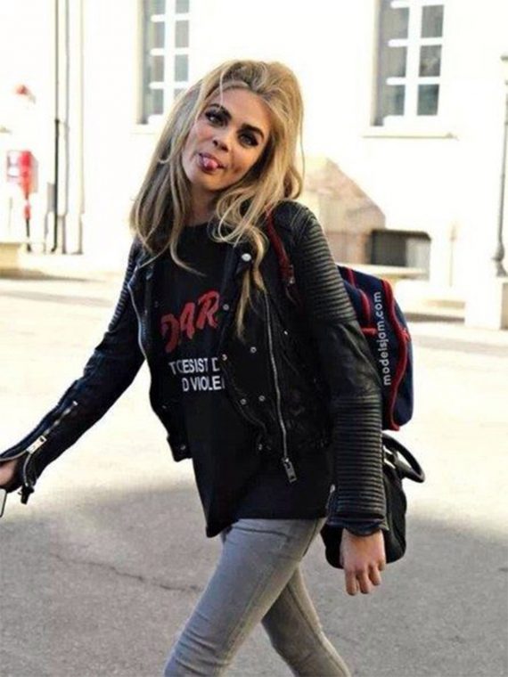 Cara Delevingne Little Girl Biker Leather Jacket