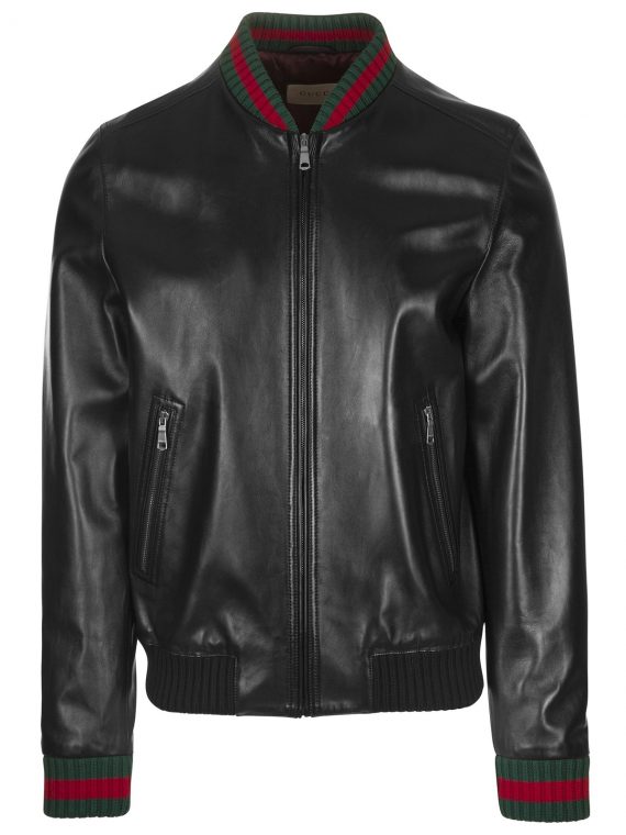 Gucci Web Black Leather Jacket