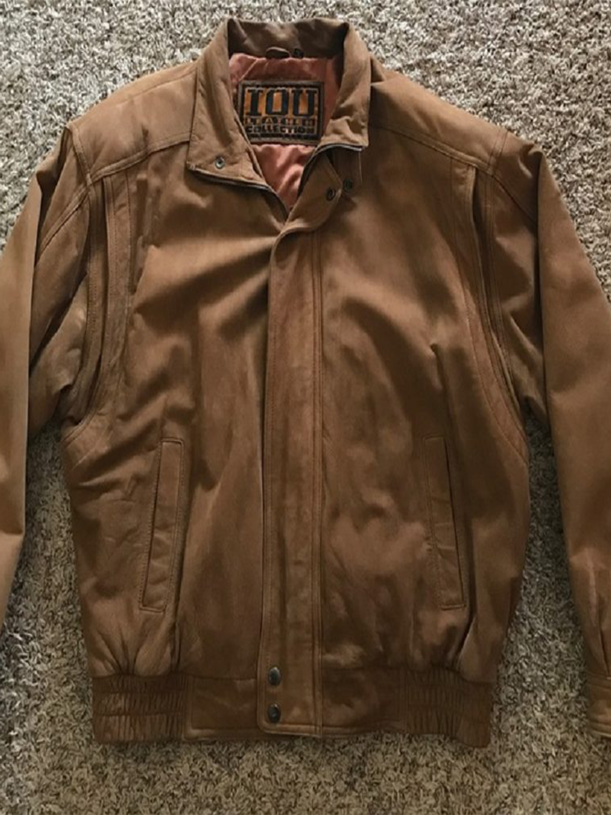 Iou Bomber Brown Leather Jacket