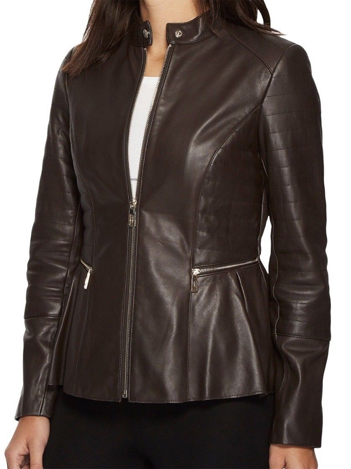 Ivanka Trump Brown Leather Jacket