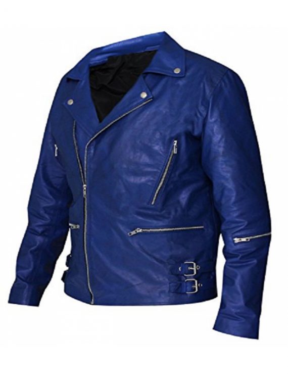 Jared Leto 30 Seconds to Blue Leather Jacket