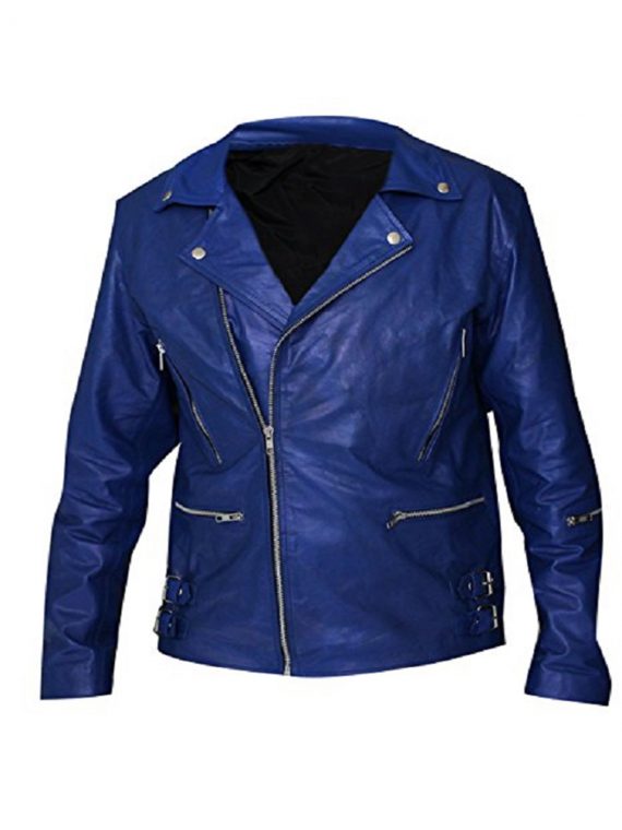 Jared Leto 30 Seconds to Mars Blue Leather Jacket