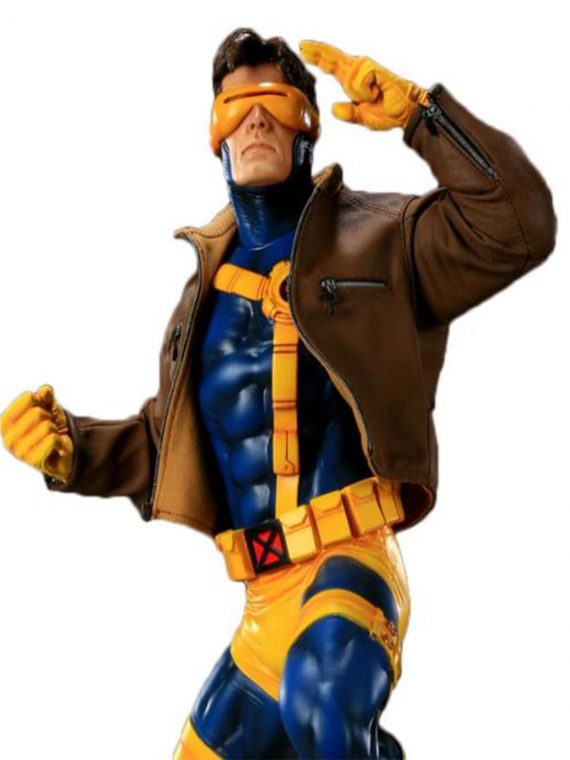 Jim Lee Cyclops Brown Leather Jacket