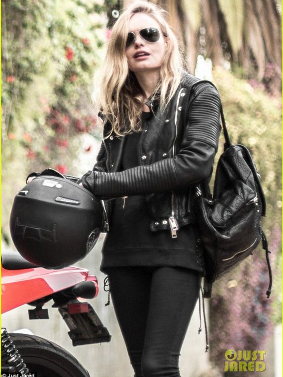 Kate Bosworth Black Motorcycle Leather Jacket