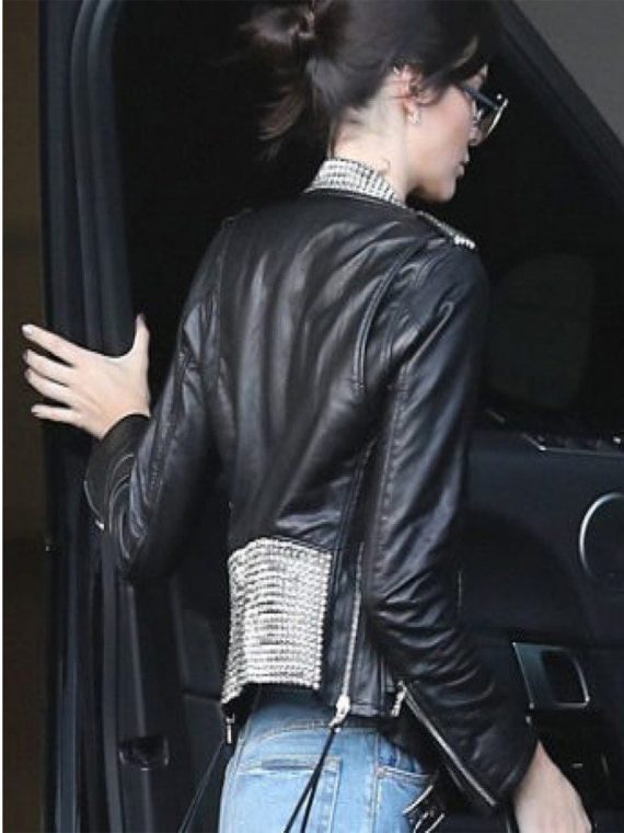 Kendall Jenner Black Leather Jacket