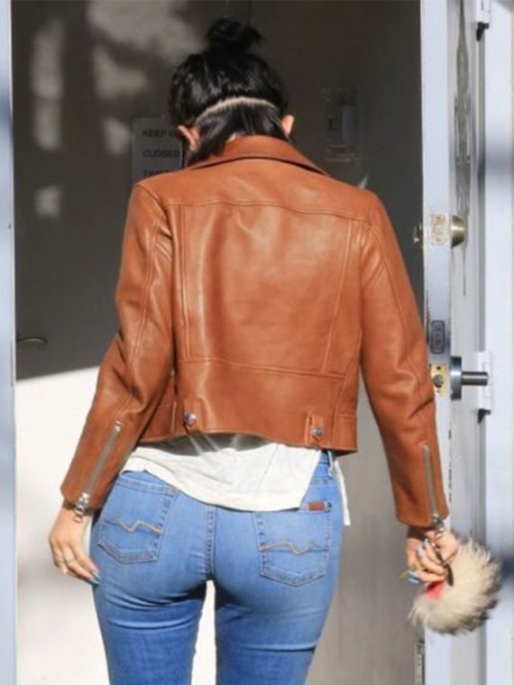 Kylie Jenner Brown Leather Jacket