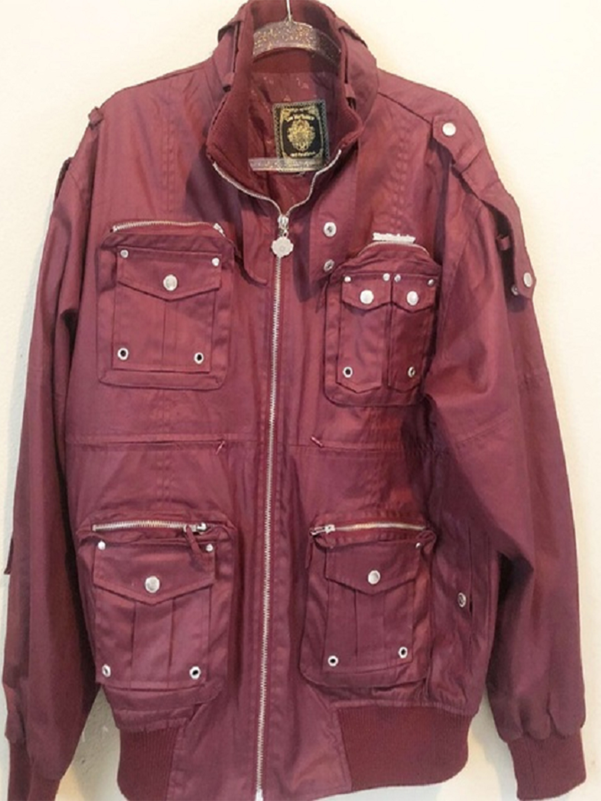 Live Mechanics Burgundy Bomber Jacket