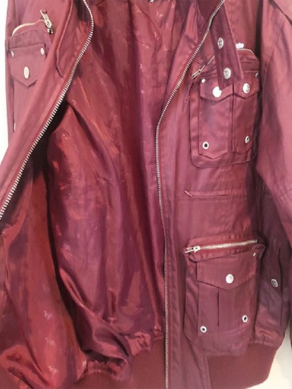 Live Mechanics Burgundy Bomber Leather Jacket