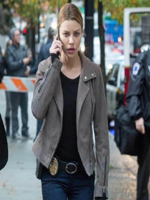 Lucifer Lauren German Grey Biker Leather Jacket