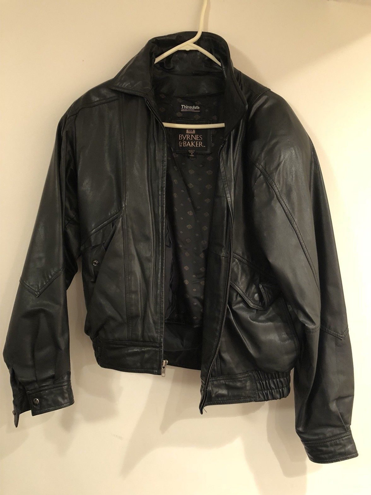 Mens Byrnes & Baker Leather Motorcycle Jacket