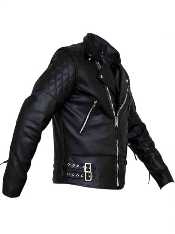 Mens Classic Diamond Leather Jacket