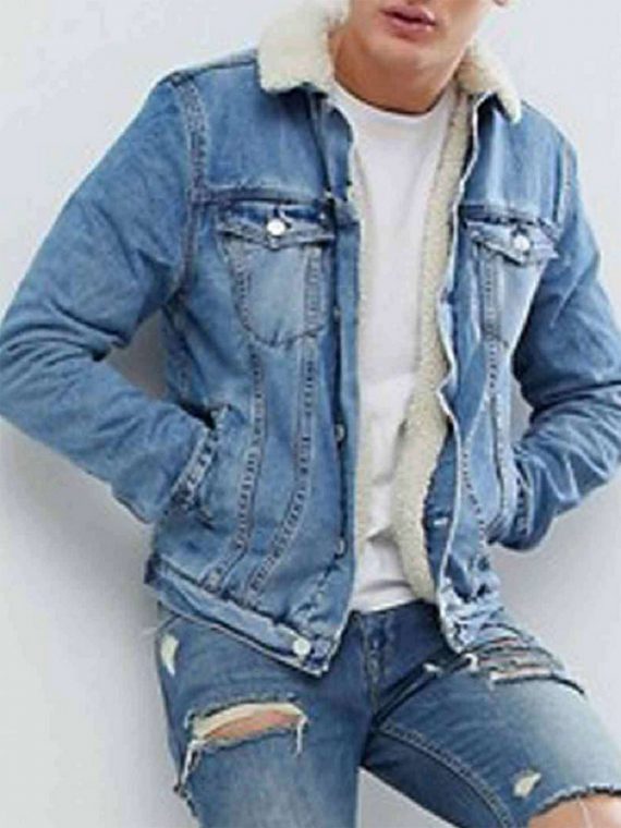 Mens Erik Killmonger Blue Jean Jacket