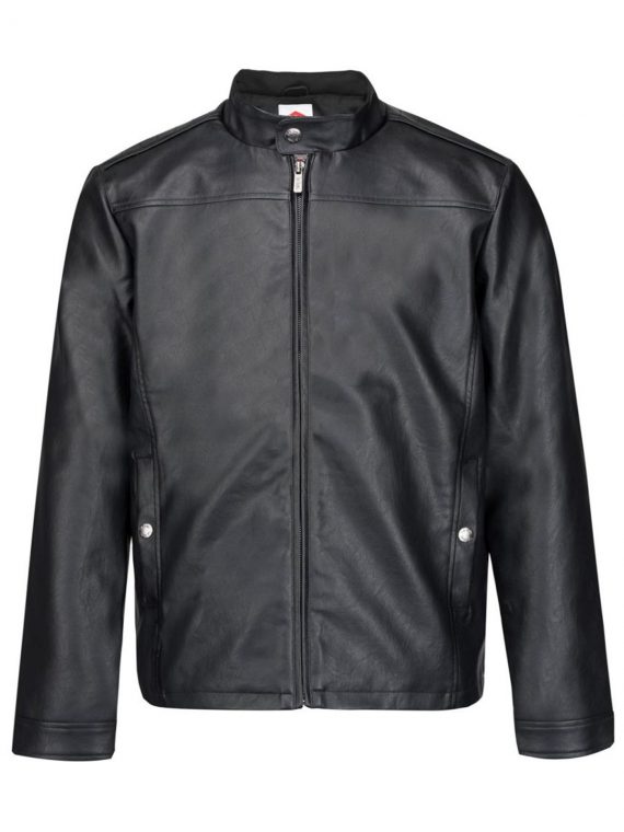 Mens Lee Cooper Biker Pu Leather Jacket