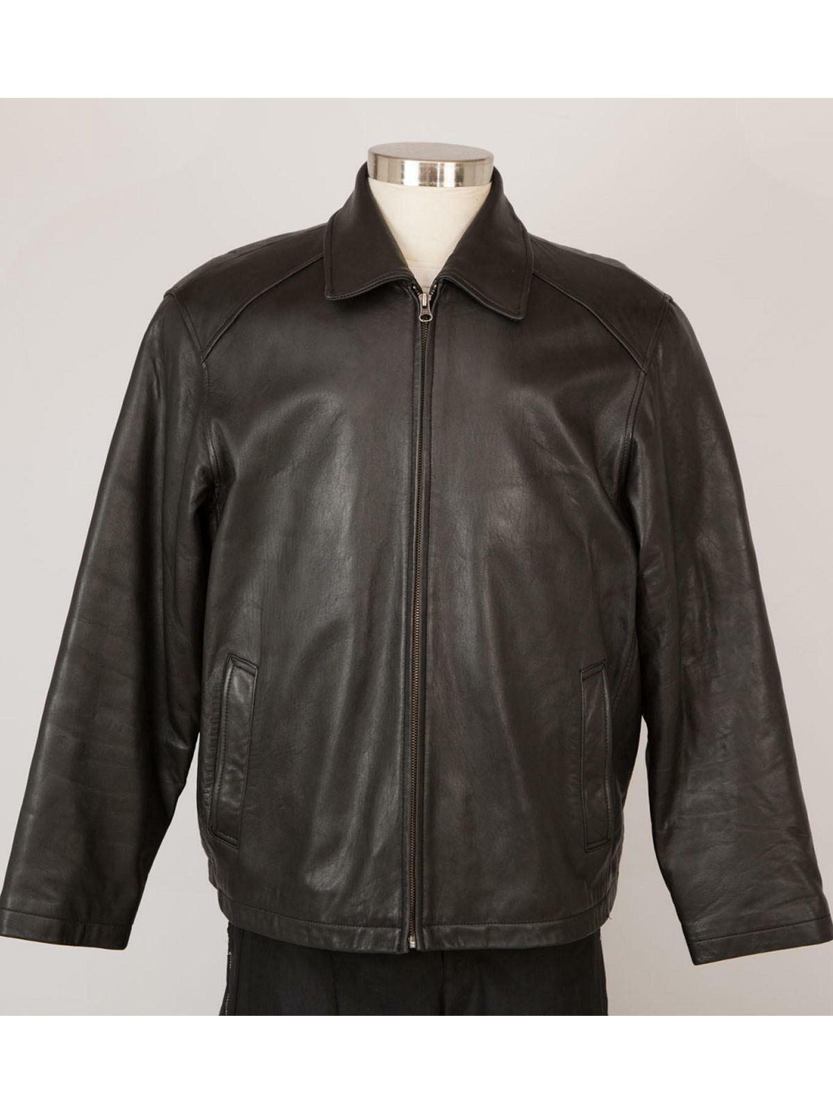 Mens Member’s Mark Black Leather Jacket