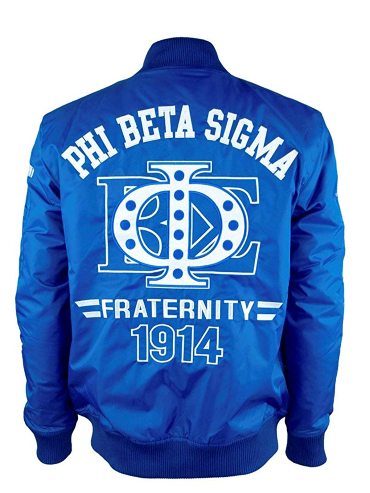 Mens Phi Beta Sigma Fraternity Bomber Blue Jacket