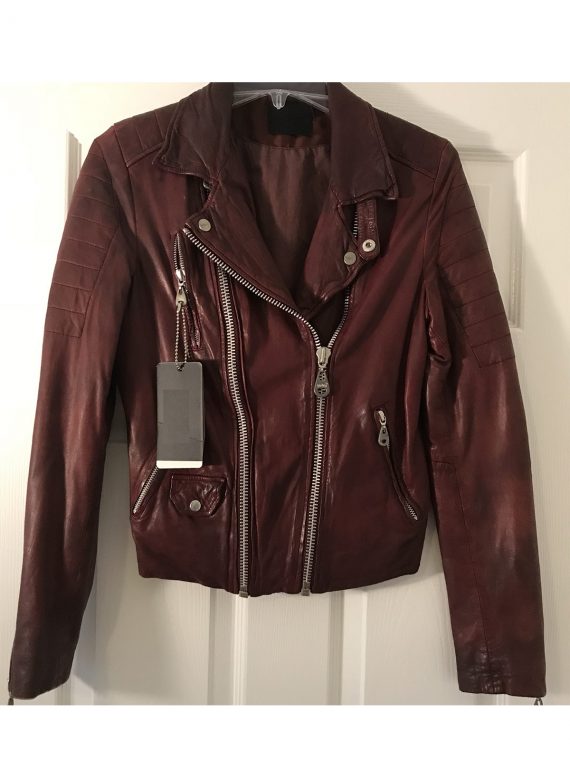 Mens Wyoming Wine Leather Jacket