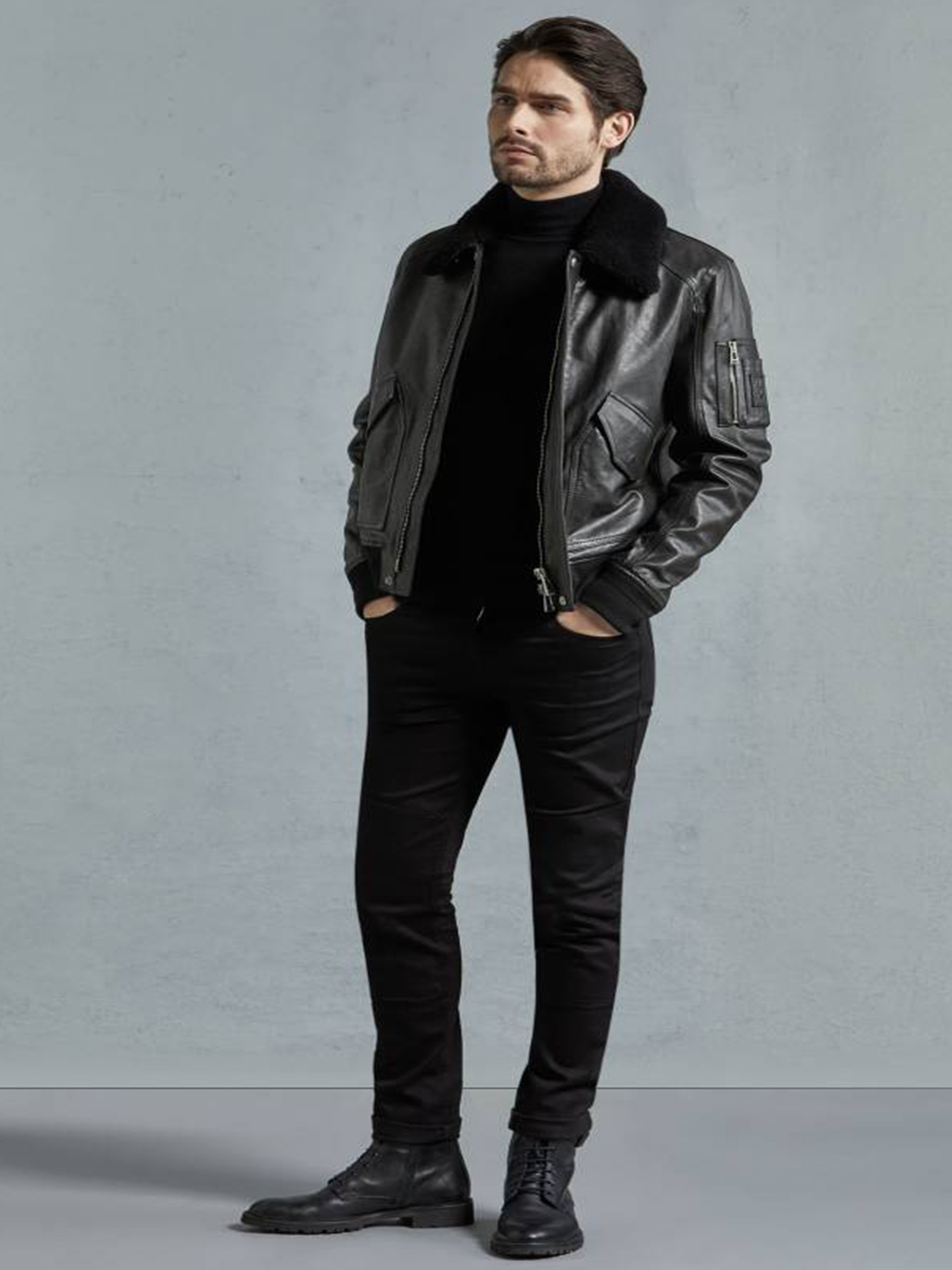 Men’s Black Classic Bomber Jacket