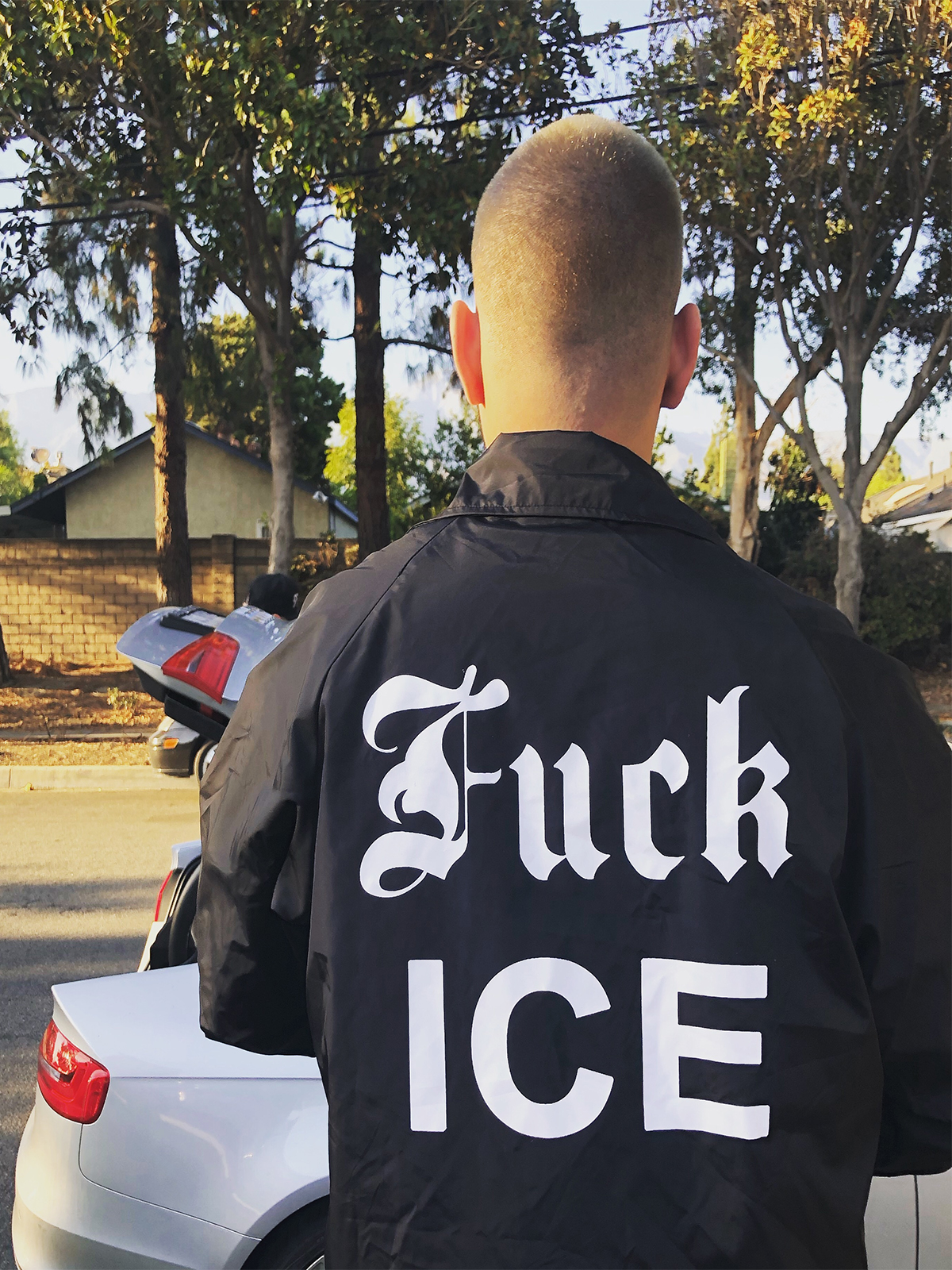 Men’s Fashion Fuck Ice Black Jacket