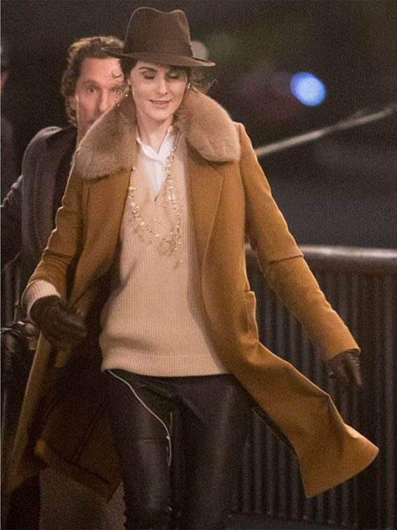 Michelle Dockery Gentlemen Fur Coat