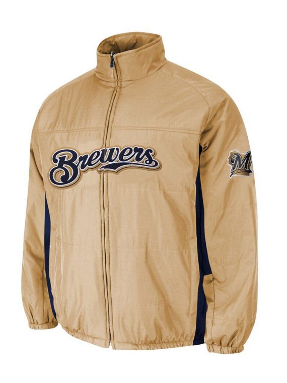 Milwaukee Brewers Majestic Double On-Field Jacket