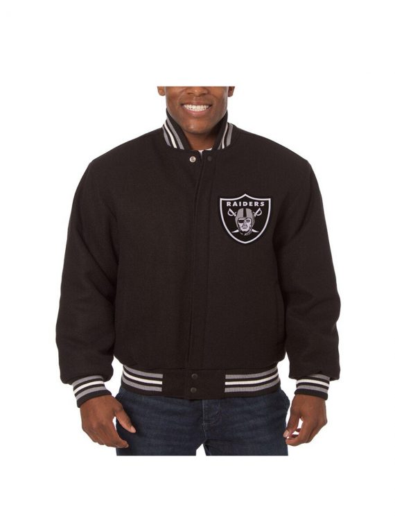 Oakland Raiders JH Design Brown Embroidered Jacket - Image 3