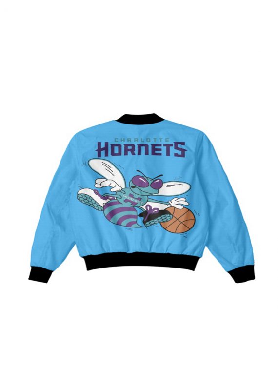 Printed Vintage 90’s Starter NBA Charlotte Hornets Jacket - Image 2