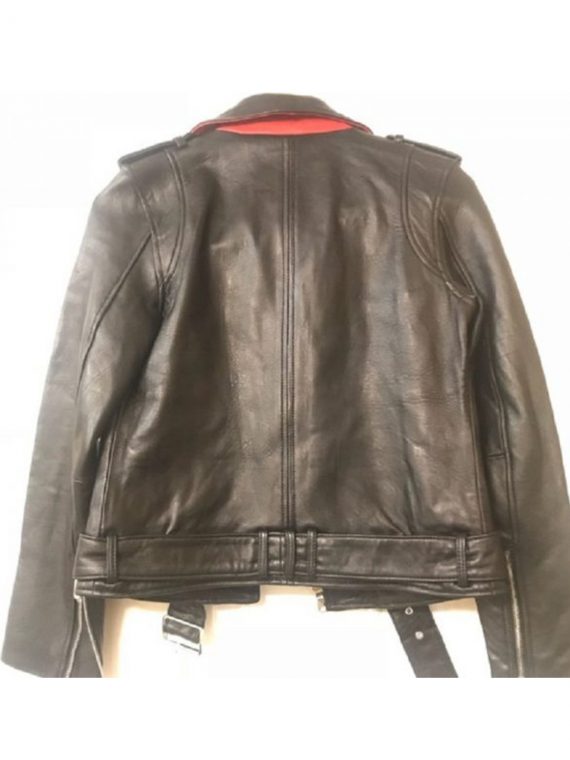 Sam Edelman Contrast Trim Moto Leather Jacket