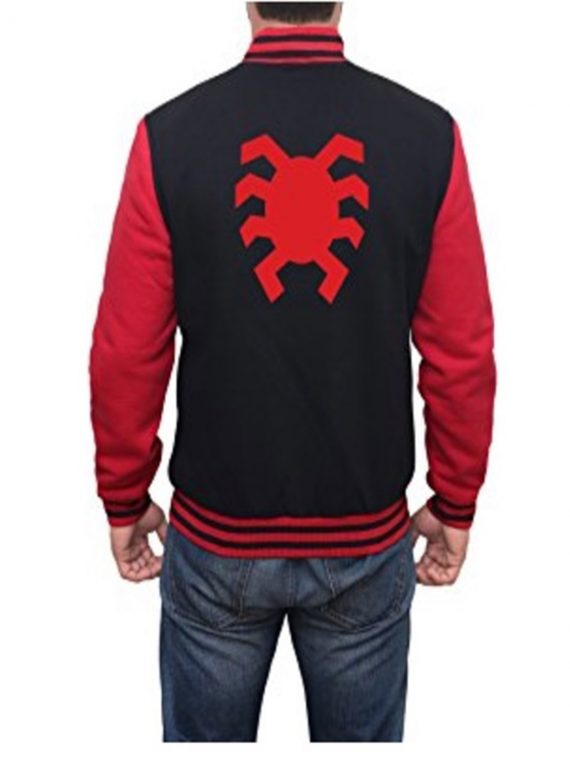 Spider Man Far From Home Red Varsity Jacket