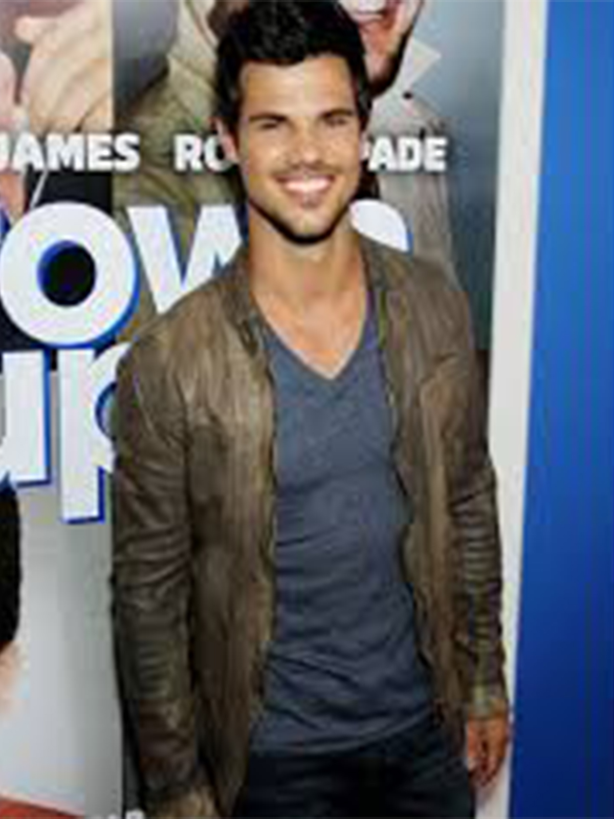 Taylor Lautner Grown Ups 2 Premiere Distressed Leather Jacket