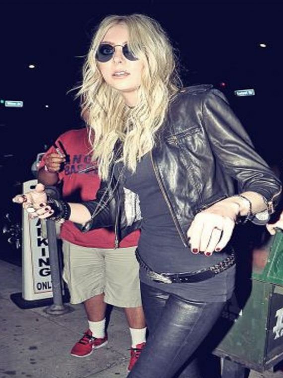 Taylor Momsen Black Leather Jacket