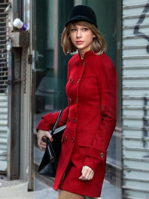 Taylor Swift Red Double Breasted Coat