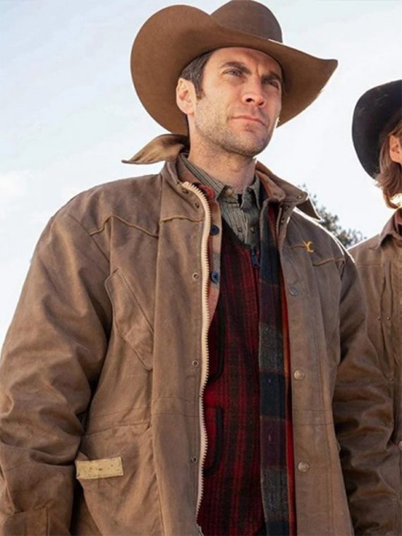 Wes Bentley Yellowstone Brown Cotton Jacket