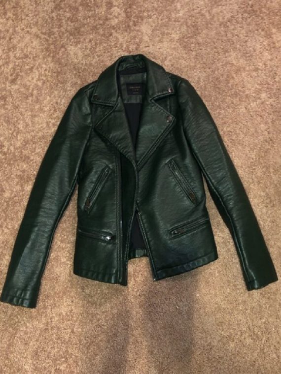 Womens Dark Green Leather Jacket