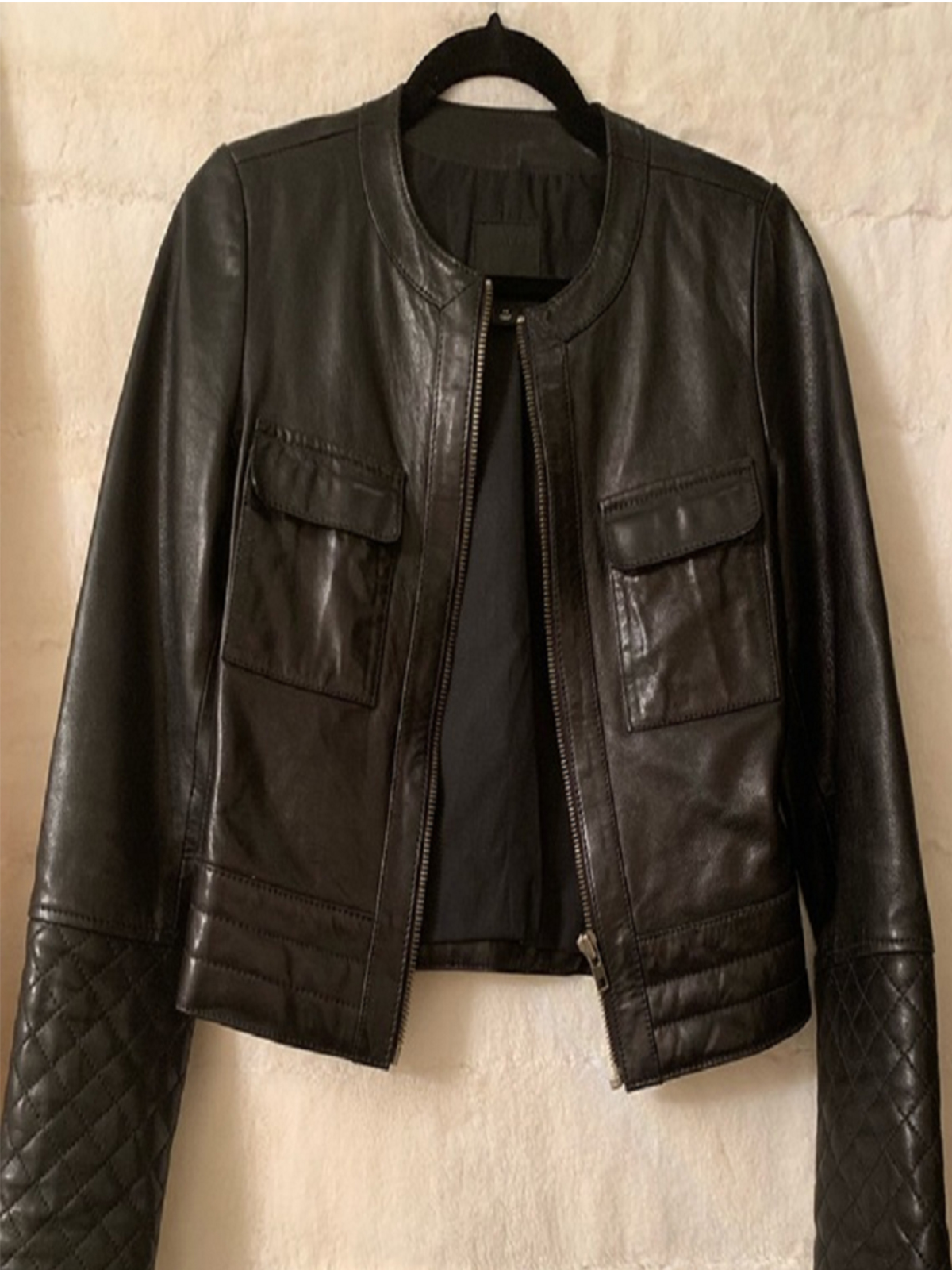 Womens Fashion Black Trouve Leather Jacket