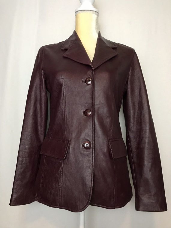 Womens Rem Garson Red Leather Jacket Coat