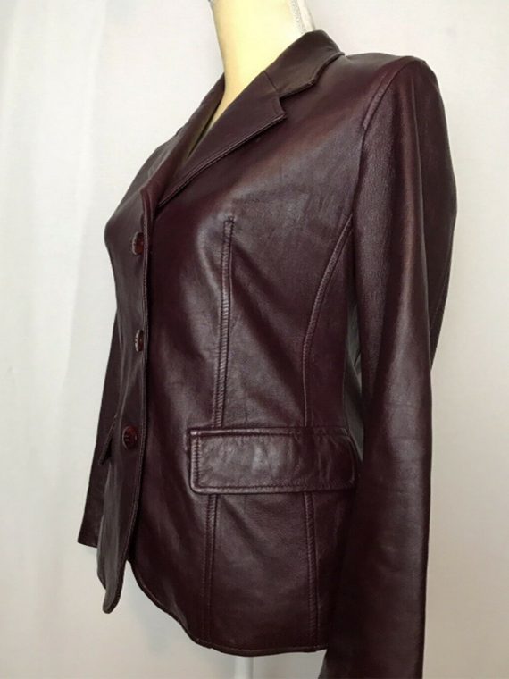 Womens Rem Red Leather Jacket Coat