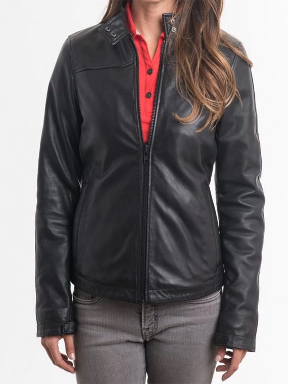 Women’s Tesla Leather Jacket - Image 3