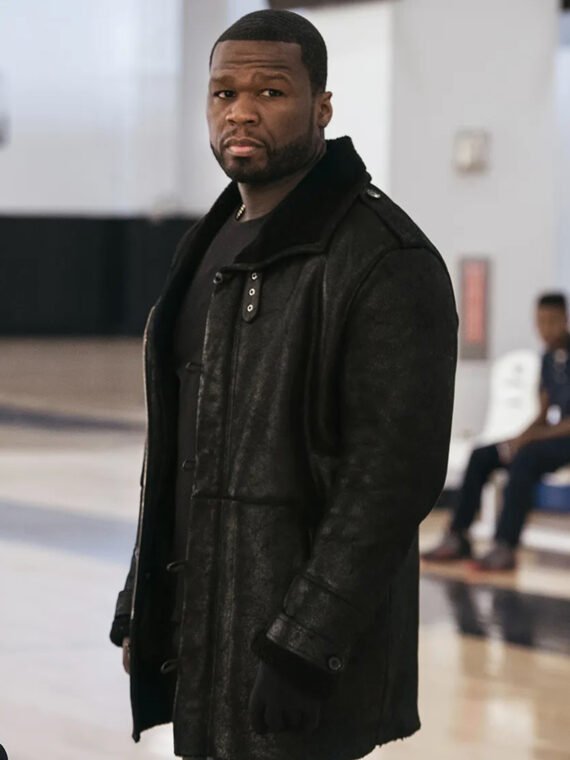 50 Cent Jackson Kanan Black Leather Men's Winter Fur Lining Coat