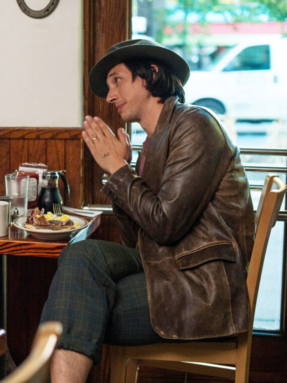 Adam Driver Real Distressed Brown Leather Vintage Blazer - Image 2