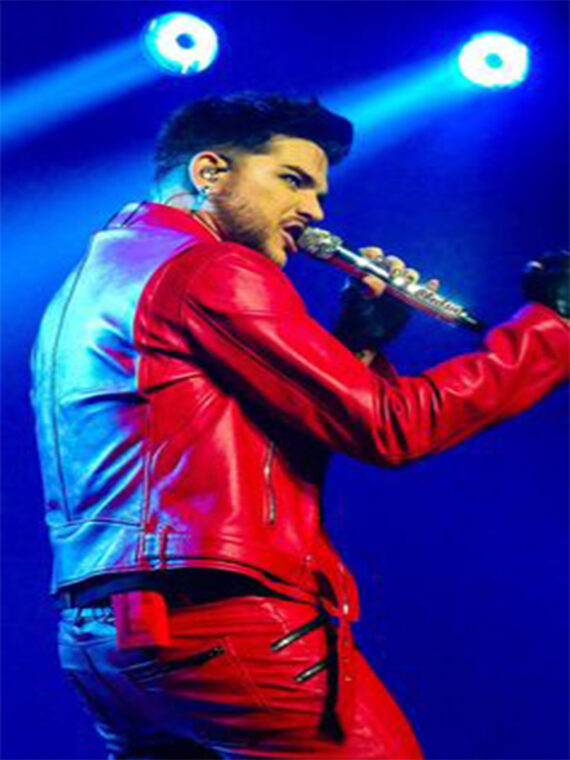 Adam Lambert Concert 2020 Red Leather Jacket