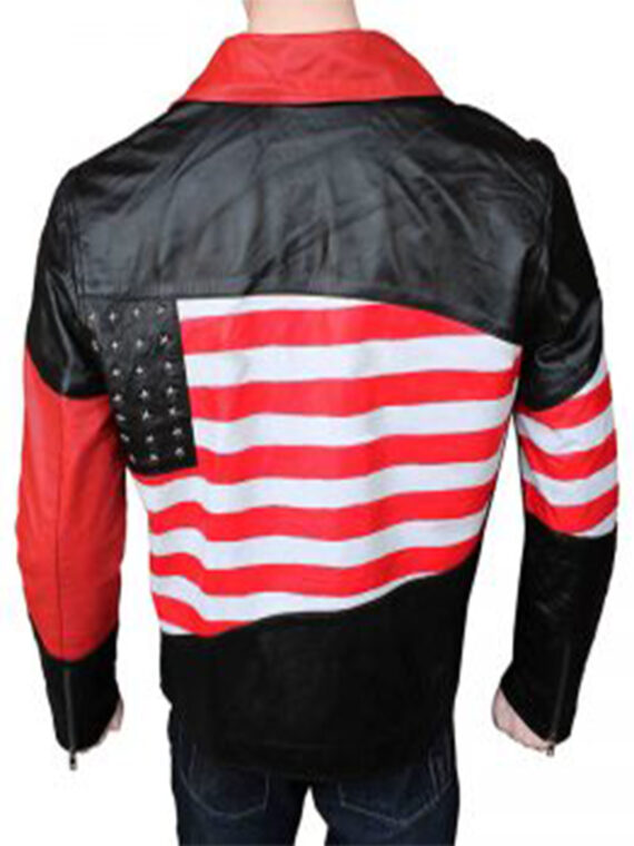 American Flag Mens Womens Leather Jacket