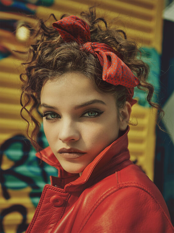 Barbara Palvin Numero Russia No.010 Red Leather Womens Coat